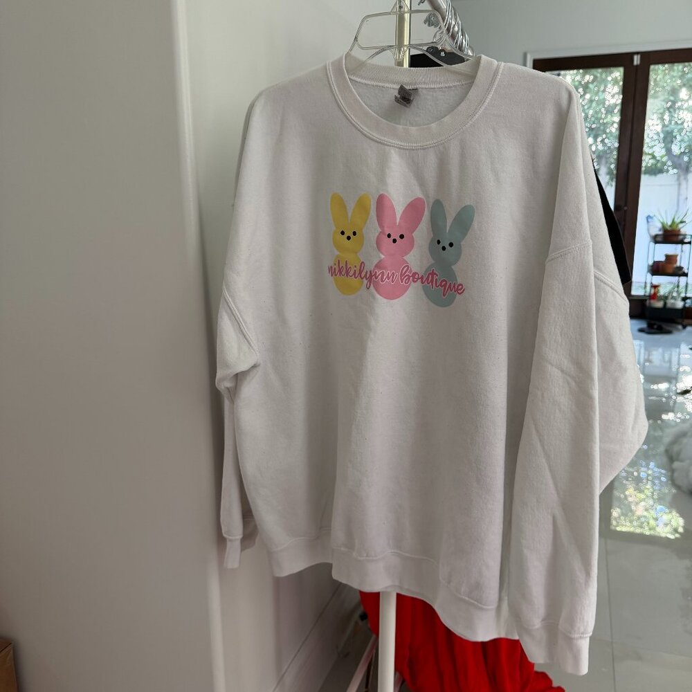 Peeps Easter bunnies sweatshirt Nikki Lynn Boutique